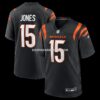 NFL0725acG04-18d0e7 Mens Nike Charlie Jones Black Cincinnati Bengals Team Game Jersey