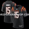 NFL0725acM01-b5730d Mens Nike Charlie Jones Black Cincinnati Bengals Team Game Jersey