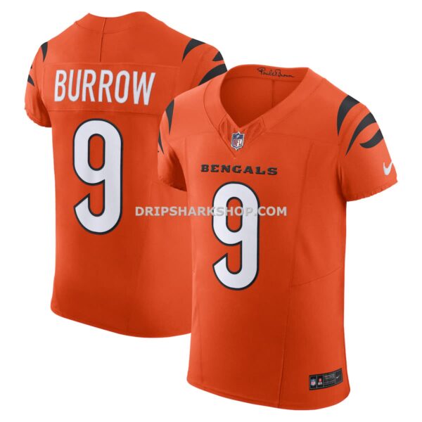 Mens Nike Joe Burrow Orange Cincinnati Bengals Vapor Fuse Elite Jersey