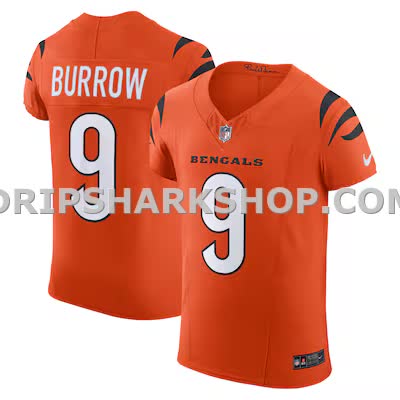 Mens Nike Joe Burrow Orange Cincinnati Bengals Vapor Fuse Elite Jersey