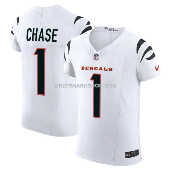 NFL072b55G04-0bdf01 Mens Nike Jamarr Chase White Cincinnati Bengals Vapor Fuse Elite Jersey