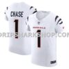 NFL072b55M01-24300a Mens Nike Jamarr Chase White Cincinnati Bengals Vapor Fuse Elite Jersey