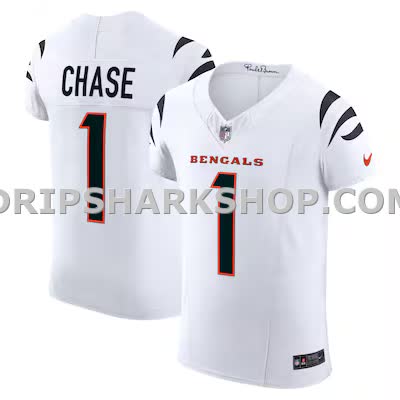 Mens Nike Jamarr Chase White Cincinnati Bengals Vapor Fuse Elite Jersey