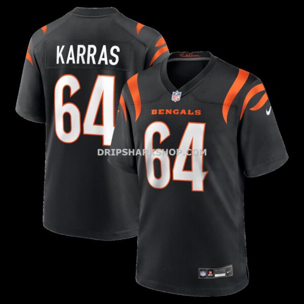 Mens Nike Ted Karras Black Cincinnati Bengals Game Player Jersey