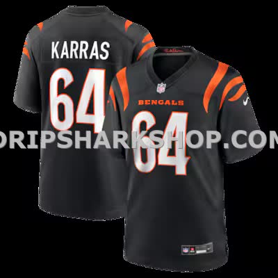 Mens Nike Ted Karras Black Cincinnati Bengals Game Player Jersey