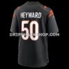 Mens Nike Shaka Heyward Black Cincinnati Bengals Team Game Jersey