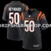 Mens Nike Shaka Heyward Black Cincinnati Bengals Team Game Jersey