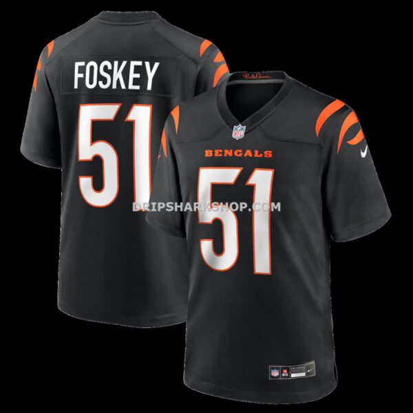 Mens Nike Isaiah Foskey Black Cincinnati Bengals Team Game Jersey