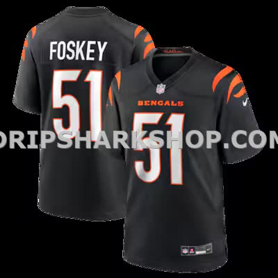Mens Nike Isaiah Foskey Black Cincinnati Bengals Team Game Jersey