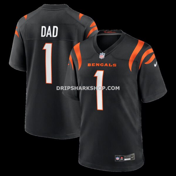 Mens Nike Number 1 Dad Black Cincinnati Bengals Game Jersey