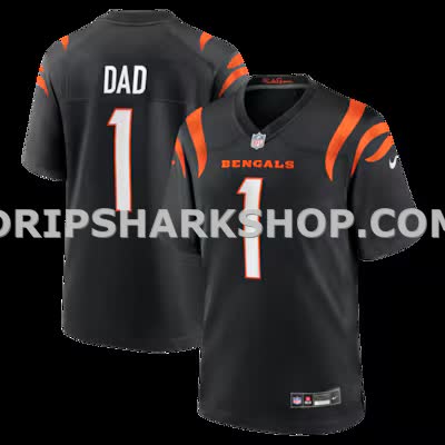 Mens Nike Number 1 Dad Black Cincinnati Bengals Game Jersey
