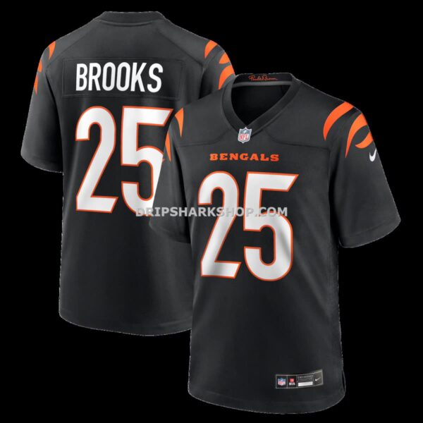 Mens Nike Tahj Brooks Black Cincinnati Bengals Team Game Jersey