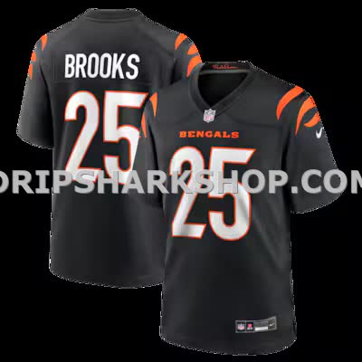 Mens Nike Tahj Brooks Black Cincinnati Bengals Team Game Jersey