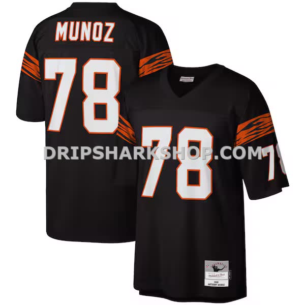 Mens Mitchell And Ness Anthony Muñoz Black Cincinnati Bengals Legacy Replica Jersey Pi3610000