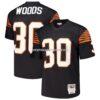 NFL07933cG04-8507a3 Mens Mitchell And Ness Ickey Woods Black Cincinnati Bengals 1988 Legacy Replica Jersey