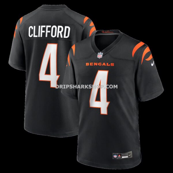 Mens Nike Sean Clifford Black Cincinnati Bengals Team Game Jersey