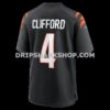 Mens Nike Sean Clifford Black Cincinnati Bengals Team Game Jersey