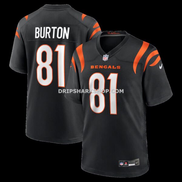 NFL07a58aG04-ad130f Mens Nike Jermaine Burton Black Cincinnati Bengals Game Jersey