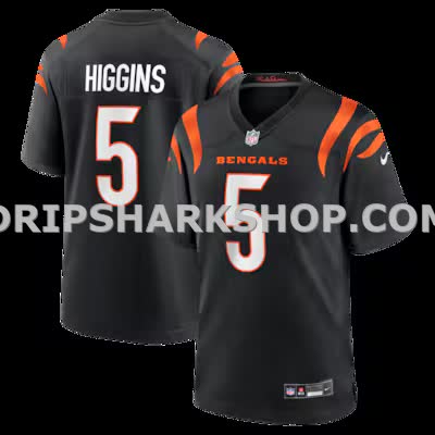 Mens Nike Tee Higgins Black Cincinnati Bengals Game Player Jersey