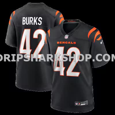 Mens Nike Oren Burks Black Cincinnati Bengals Team Game Jersey