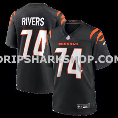 Mens Nike Jalen Rivers Black Cincinnati Bengals Team Game Jersey