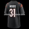 Mens Nike Ickey Woods Black Cincinnati Bengals Retired Player Game Jersey