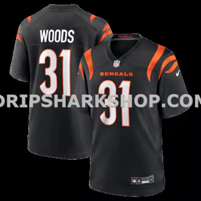 Mens Nike Ickey Woods Black Cincinnati Bengals Retired Player Game Jersey