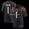 NFL07e0c1G04-322199 Mens Nike Jamarr Chase Black Cincinnati Bengals Game Jersey