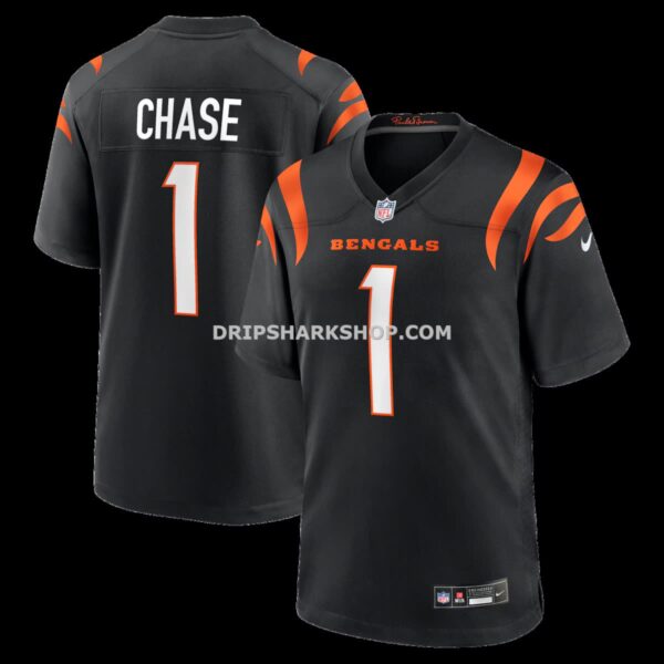 NFL07e0c1G04-322199 Mens Nike Jamarr Chase Black Cincinnati Bengals Game Jersey