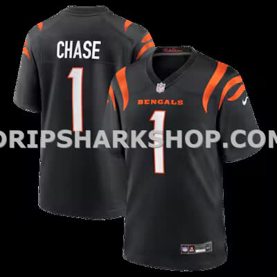 Mens Nike Jamarr Chase Black Cincinnati Bengals Game Jersey