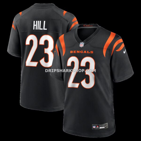 NFL07e25cG04-2de305 Mens Nike Daxton Hill Black Cincinnati Bengals Player Game Jersey