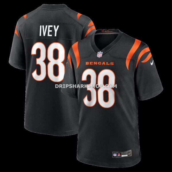 Mens Nike Dj Ivey Black Cincinnati Bengals Team Game Jersey
