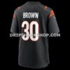Mens Nike Chase Brown Black Cincinnati Bengals Team Game Jersey