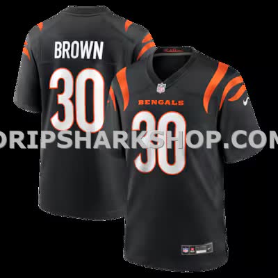 Mens Nike Chase Brown Black Cincinnati Bengals Team Game Jersey