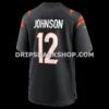 Mens Nike Tyron Johnson Black Cincinnati Bengals Home Game Player Jersey