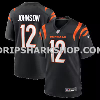 Mens Nike Tyron Johnson Black Cincinnati Bengals Home Game Player Jersey
