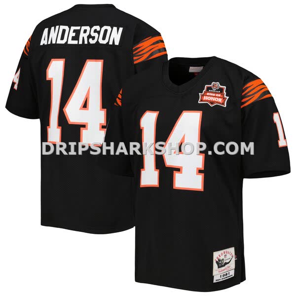 Mens Mitchell And Ness Ken Anderson Black Cincinnati Bengals 1981 Authentic Throwback Retired Player Jersey Pi5059000