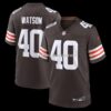NFL0809d3G04-4d9189 Mens Nike Nathaniel Watson Brown Cleveland Browns Team Game Jersey