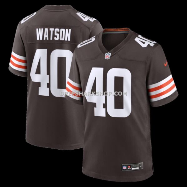 NFL0809d3G04-4d9189 Mens Nike Nathaniel Watson Brown Cleveland Browns Team Game Jersey