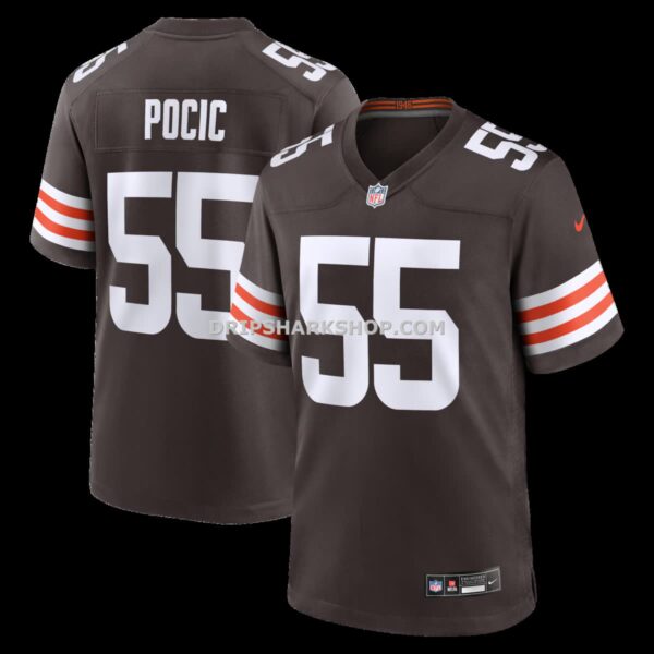 Mens Nike Ethan Pocic Brown Cleveland Browns Game Jersey