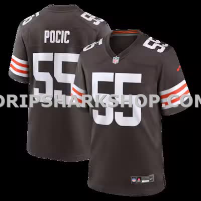 Mens Nike Ethan Pocic Brown Cleveland Browns Game Jersey