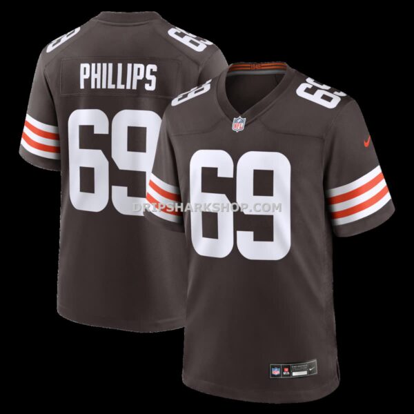 Mens Nike Tyre Phillips Brown Cleveland Browns Team Game Jersey