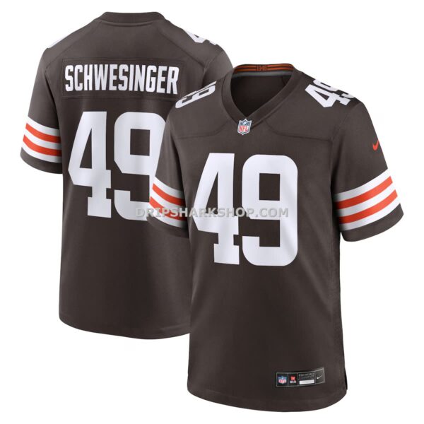 Mens Nike Carson Schwesinger Brown Cleveland Browns 2025 Nfl Draft Game Jersey