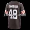 Mens Nike Carson Schwesinger Brown Cleveland Browns 2025 Nfl Draft Game Jersey