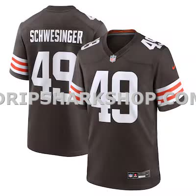 Mens Nike Carson Schwesinger Brown Cleveland Browns 2025 Nfl Draft Game Jersey