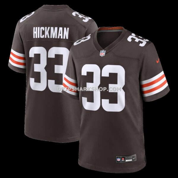 Mens Nike Ronnie Hickman Brown Cleveland Browns Team Game Jersey
