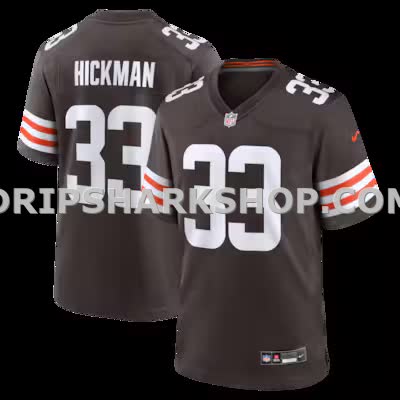 Mens Nike Ronnie Hickman Brown Cleveland Browns Team Game Jersey