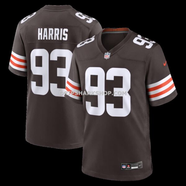 NFL0854f7G04-5f5bf2 Mens Nike Shelby Harris Brown Cleveland Browns Team Game Jersey