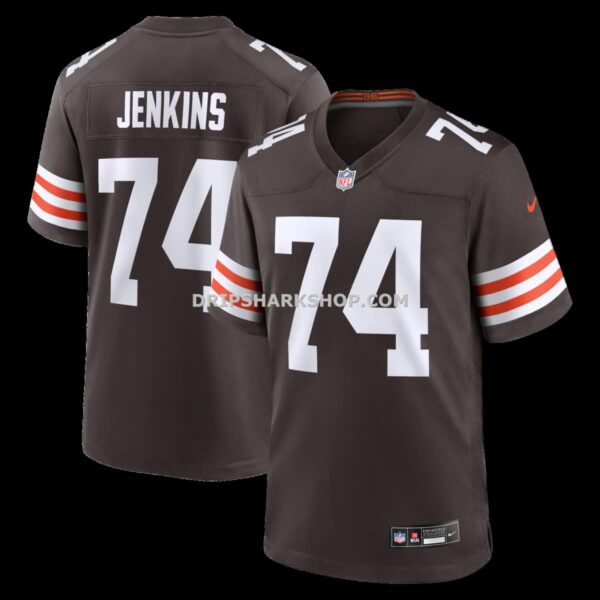 Mens Nike Elgton Jenkins Brown Cleveland Browns Team Game Jersey