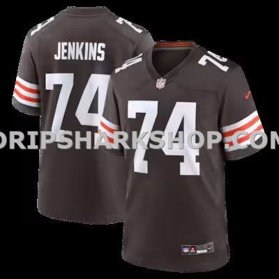 Mens Nike Elgton Jenkins Brown Cleveland Browns Team Game Jersey